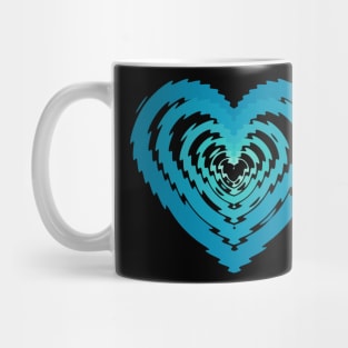 Underwater Blue Green Heart Pattern Mug